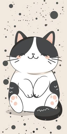 blob: cute cat vector black outline with soft colors, --ar 1:2 --v 6.0