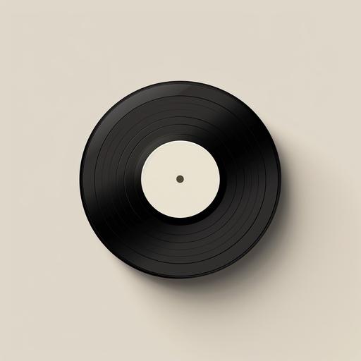 a logo which includes a vinyl half put out of white vinyl case, minimalistic