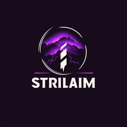create company logo for california DJ, include bold sans-serif text of DJ Storm in logo, black and purple colors, vintage, include storm cloud with lightning bolt, youthful.