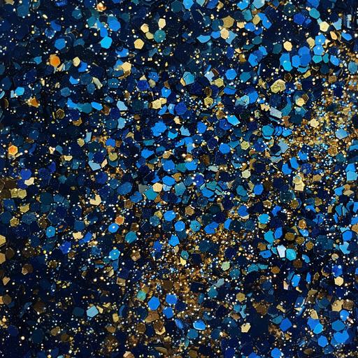 abstract pattern of coarse glitter, blue ad gold --ar 1:1