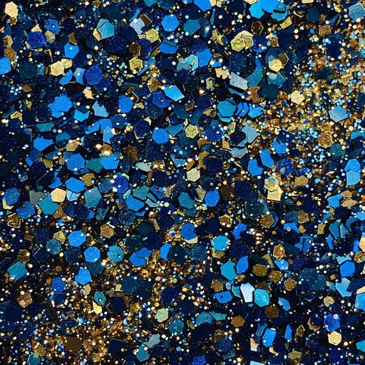 abstract pattern of coarse glitter, blue ad gold