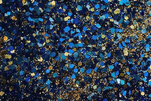 abstract pattern of coarse glitter, blue ad gold --ar 3:2
