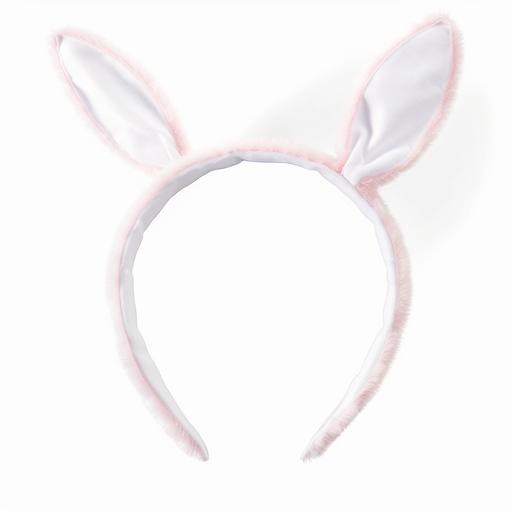White bunny ears headband, no background, high definition --v 5.0