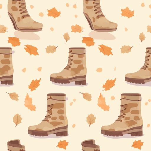 8-bit pixel art of a pair of autumn boots, autumn aesthetic, simple, minimalist 2d vector, pale tones, soft umber palette, feminine, --tile