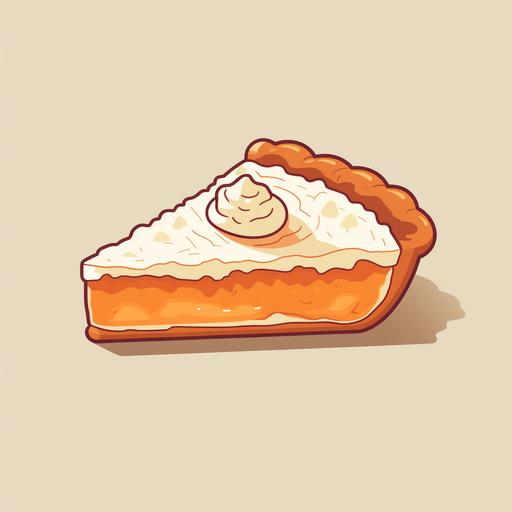 8-bit pixel art of a slice of pumpkin pie, autumn aesthetic, simple, minimalist 2d vector, pale tones, umber palette,