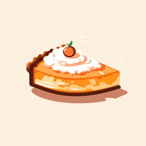 8-bit pixel art of a slice of pumpkin pie, autumn aesthetic, simple, minimalist 2d vector, pale tones, umber palette,