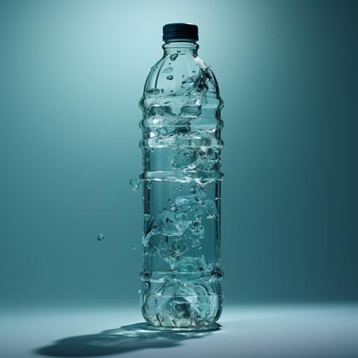 botella de agua donde la mitad es un cigarrilo y la otra mitar botella de plastico de agua
