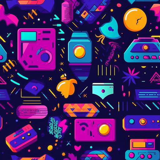 80s wallpapers purple and magenta , 90s, 80s wallpapers, 80s wallpapers, iphone wallpaper, retro wallpaper 70s wallpaper, retro wallpaper, 80s, in the style of dark azure and magenta, #screenshotsaturday, scattered composition --ar 1:1 --tile --v 5.2