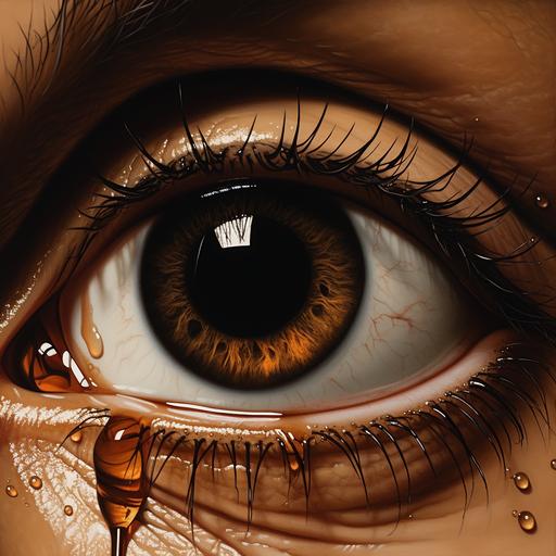 brown eye shedding tears is a poignant and emotive image. The tears glisten against the backdrop of the brown iris, reflecting a mixture of emotions and feelings. They can convey sadness, happiness, or various other states of mind. The brown eye cry represents a universal symbol of human vulnerability and the expression of deep emotions.