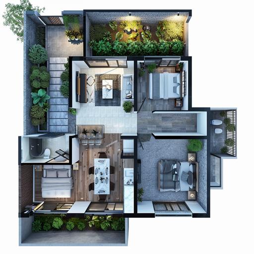 Description of Level 4 House Floor Plan - Area 5m x 25m
