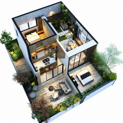 Description of Level 4 House Floor Plan - Area 5m x 25m