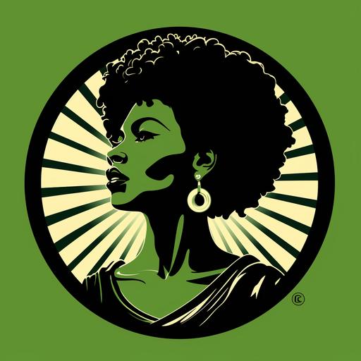 blacke female activism logo, green acsent