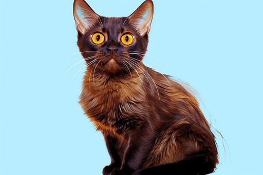 disney cartoon style, close up cat, sitting up,gold backgrond, big eyes,exagerate nose, floppy ears whimsy touch, vibrant colour, --ar 3:2
