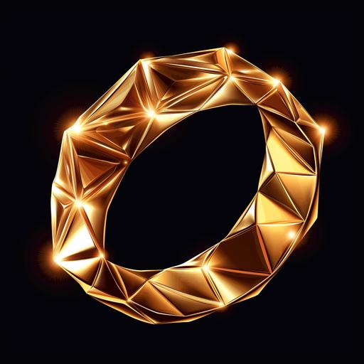 matrix gold ring vector design star geometric gold modern --v 6.0