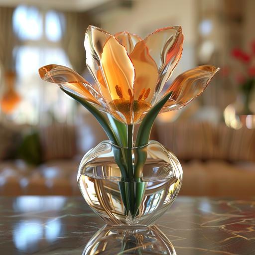 tulip, glass, 3d