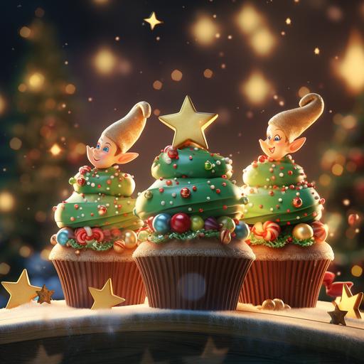 cupcakes christmas trees cartoon fairies dof8K--ar85:110 no shading