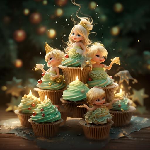 cupcakes christmas trees cartoon fairies dof8K--ar85:110 no shading