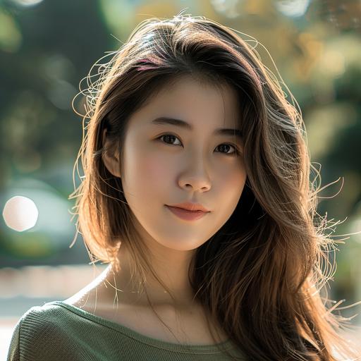 A asian cute lady, round face, loves life, is professional in cleaning, elegant, simple, profile picture