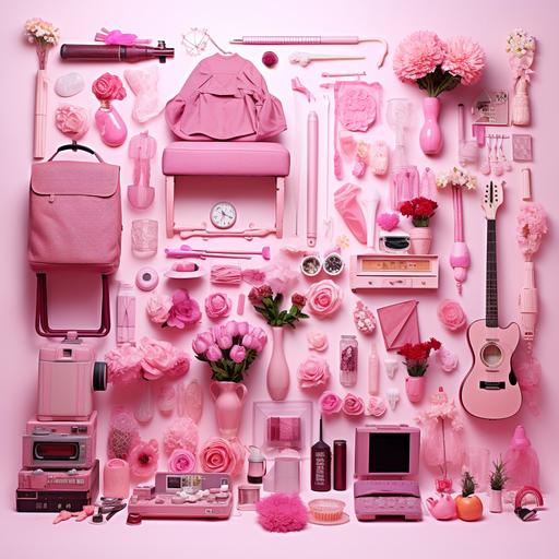 make a picture with many pink things