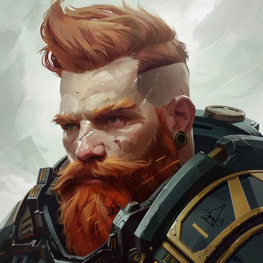 un streamer rasé et une grande barbe rousse jouant au jeu Helldivers 2