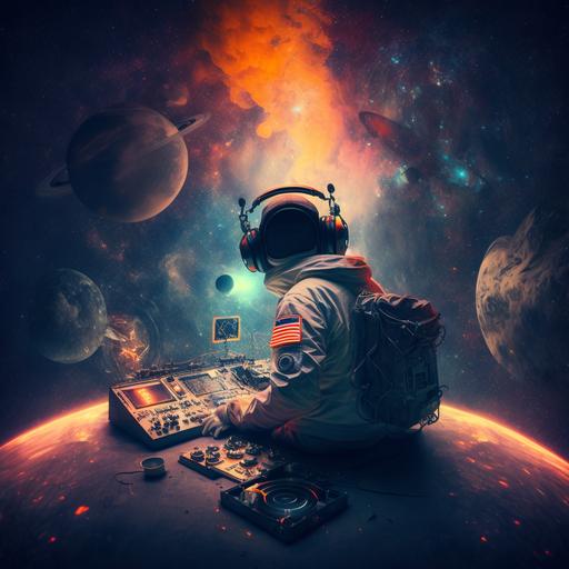 A DJ plays in the space
