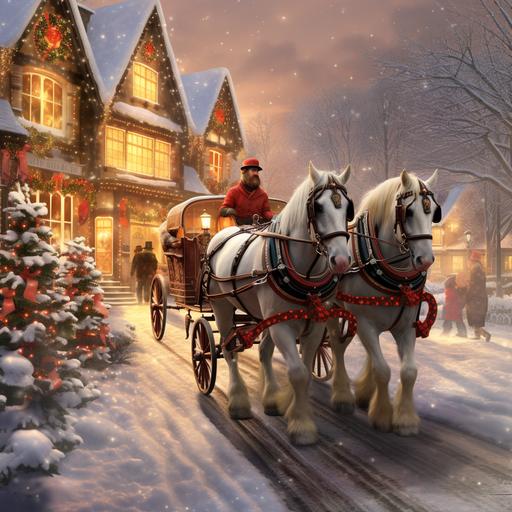 A Horse-Powered Christmas Celebration realistic style