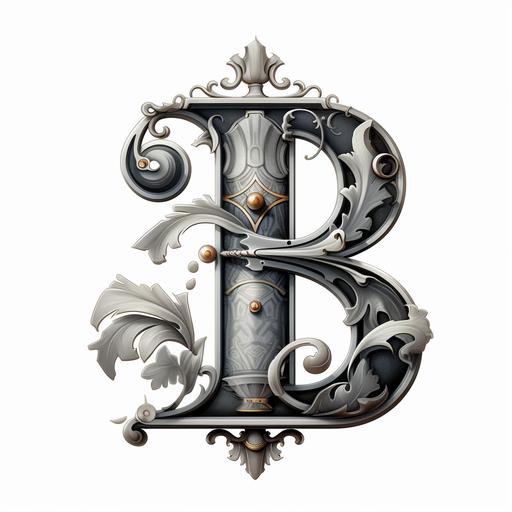 A Letter B with a Crown in a tattoo style