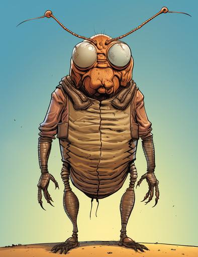 A brown cartoon roach, comic book style, full body portrait --ar 17:22 --v 5.2