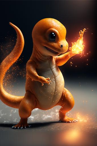 A charmander makes a dab cartoon ultra realistic 8k 8k--v 4 --ar 2:3