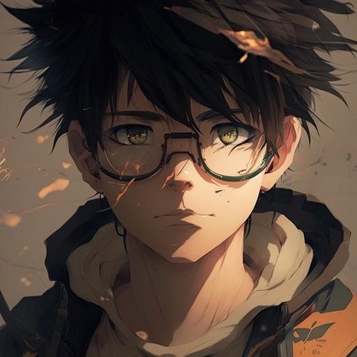 A cool anime boy picture,glasses