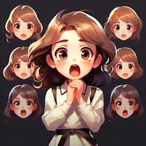 A cute little girl makes her own expressions, nine different faces, in the style of strong facial expression, meme art,happy, sad, cute, laughing,angry, ultra detailed,pitiful set of picturesLine style,nine-square layout --version 5.2 --aspect 1:1 --stylize 400 --chaos 1 --style raw