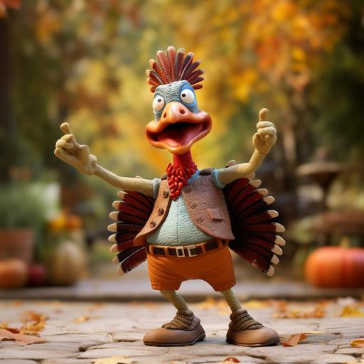 A funny dancing turkey for thanks giving