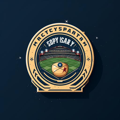 A logo design that combines elements of a card deck and a sports stadium to showcase the unique experience of collecting sports cards at Mystery Sport Cards. The logo features a deck of cards fanned out in a circular shape, symbolizing the wide selection available at the shop. The cards resemble miniature sports fields, representing various sports such as american football, . The logo incorporates a vibrant color palette including green, yellow, and red, creating an eye-catching and playful design. The logo design should be executed in a Vector Illustration style, featuring crisp lines and detailed illustrations for a visually engaging look. comic style runepunk