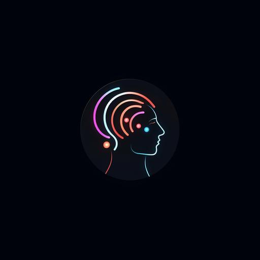 A minimalist logo of Brainwave Media. Flat design. Easily readable in very small. A stylized M. Color.full. Referring to artificial intelligence. digital symbolism. In the style of a news media logo