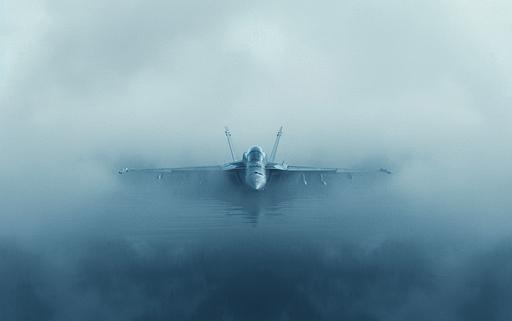 A minimalist rendition of the U.S. Navy Jet logo in chalcedony blue and white. Photographed with a soft focus to create an ethereal feel. Imagined by M A Aguilar, MegUSN1 --s 250 --c 10 --ar 16:10 --v 6.0 --style raw