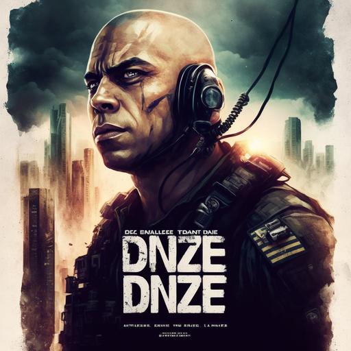 A movie poster about a police officer that is thrust into a fight for survival inside the underbelly of his city’s dead zone where no radios or cell phones work. Vin Diesel stars as the lead.