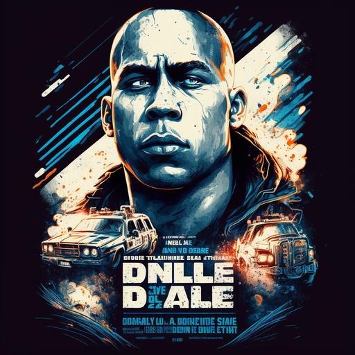 A movie poster about a police officer that is thrust into a fight for survival inside the underbelly of his city’s dead zone where no radios or cell phones work. Vin Diesel stars as the lead.