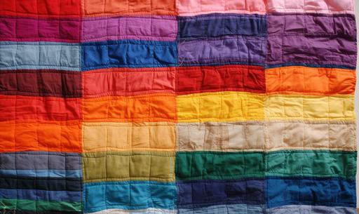 A rainbow pride flag, in the style of T-Shirt Quilts –-gay –-nb --s 90 --ar 5:3