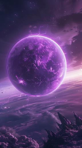 A real photo of a huge purple glowing sphere destroying the earth --ar 9:16