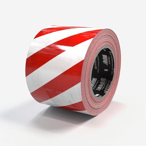 A roll of warning tape,red and white,Warning line,acrylic,chibi,cartoon,nattierfashion,beautiful painting, highly detailed, ultra - high definition, 3d, Cinema 4D, modern, noiseless, smooth rendering, octane rendering, virtual engine 5 technology demonstration, 4K, white background,--v 4 --v 5 --q 2