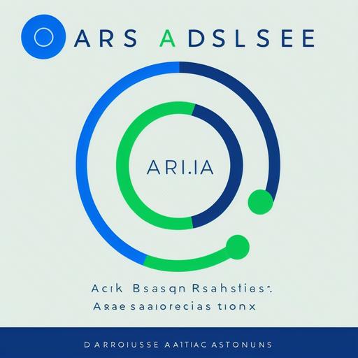 A simple, minimalist logo for the Data Insights and AI with ASR podcast featuring a series of interconnected circles in shades of blue and green. The title is displayed in a clean, sans-serif font underneath the logo. The scene is set in a bright, airy office space with large windows and plenty of natural light. The logo is displayed on a computer screen, with a person working in the background. The atmosphere is one of clarity and focus. The podcast is all about breaking down complex data and AI concepts into easy-to-understand insights, and the logo reflects this simplicity and clarity of thought. Style: Digital illustration with a focus on clean lines and bright colors. The image will be created using digital illustration software, with an emphasis on clean, simple lines and bright, eye-catching colors. --ar 1:1 --v 4