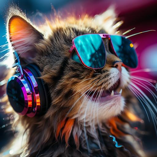 A surreal minimalism Cryptopunk kitty, sporting pixelated sunglasses and a rebellious snarl. This digital feline roams the virtual streets of the blockchain world, asserting its unique identity among the array of pixelated characters. Photo taken by Matus Sotak with a Fujifilm X-T4 & XF 23mm F1.4 R lens, Award Winning Photography style, Cyberpunk Aesthetic & Neon Lighting, 8K, Ultra-HD, Super-Resolution. --s 500 --chaos 2 --weird 100