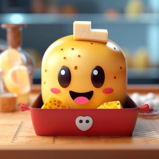 A tiny cute and adorable kawaii 3d pacman character for a food ordering company, japanese style 4k --v 5.1