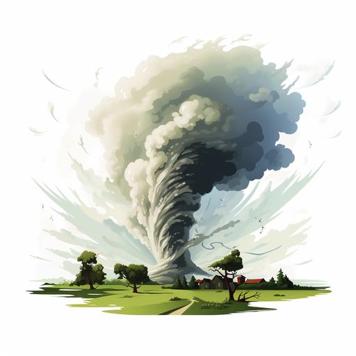 A tornado, cartoon style, white background
