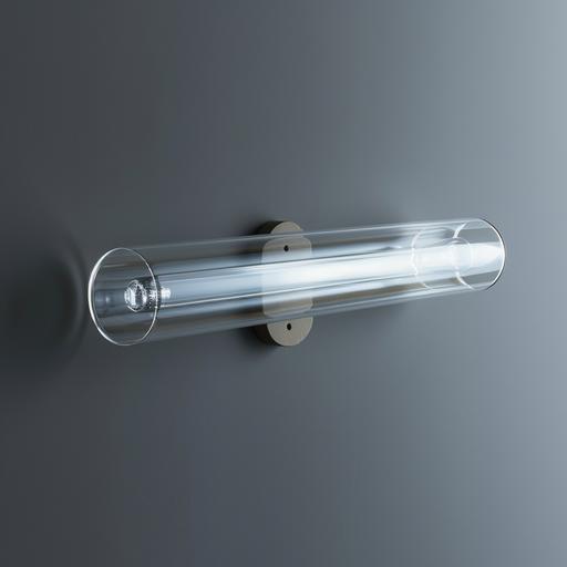 A transparent glass round tube object with a magnetic strip on the back that can be attached to the wall, presented in various styles