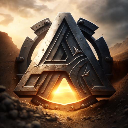 AG letters logo in a starship troopers style, hyper realistic, hdr, 8k