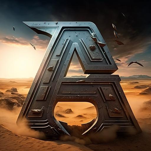 AG letters logo in a starship troopers style, hyper realistic, hdr, 8k