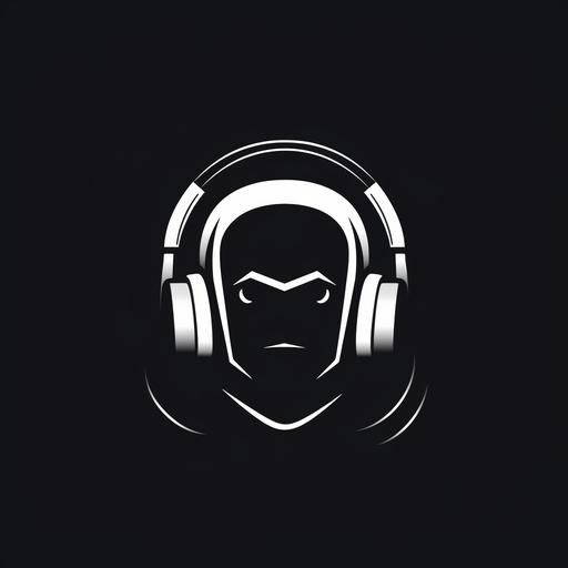 AM dj Logo with headphones, minimalistic, high detailed v5