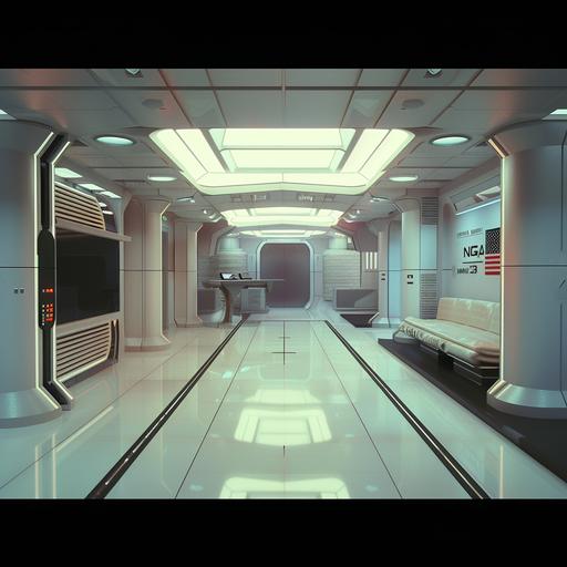 [AVP3 Film] 1980 Beautifull Future_80s Toon 1978 style [Yutani Coperation White synthetic Human Android An main lobby room made for technology Nostromo Style in Japan 3D level Design [main lobby] RPG game Background level  --v 6.0