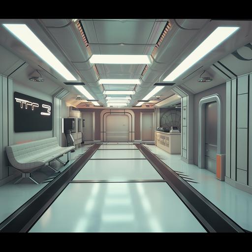 [AVP3 Film] 1980 Beautifull Future_80s Toon 1978 style [Yutani Coperation White synthetic Human Android An main lobby room made for technology Nostromo Style in Japan 3D level Design [main lobby] RPG game Background level  --v 6.0